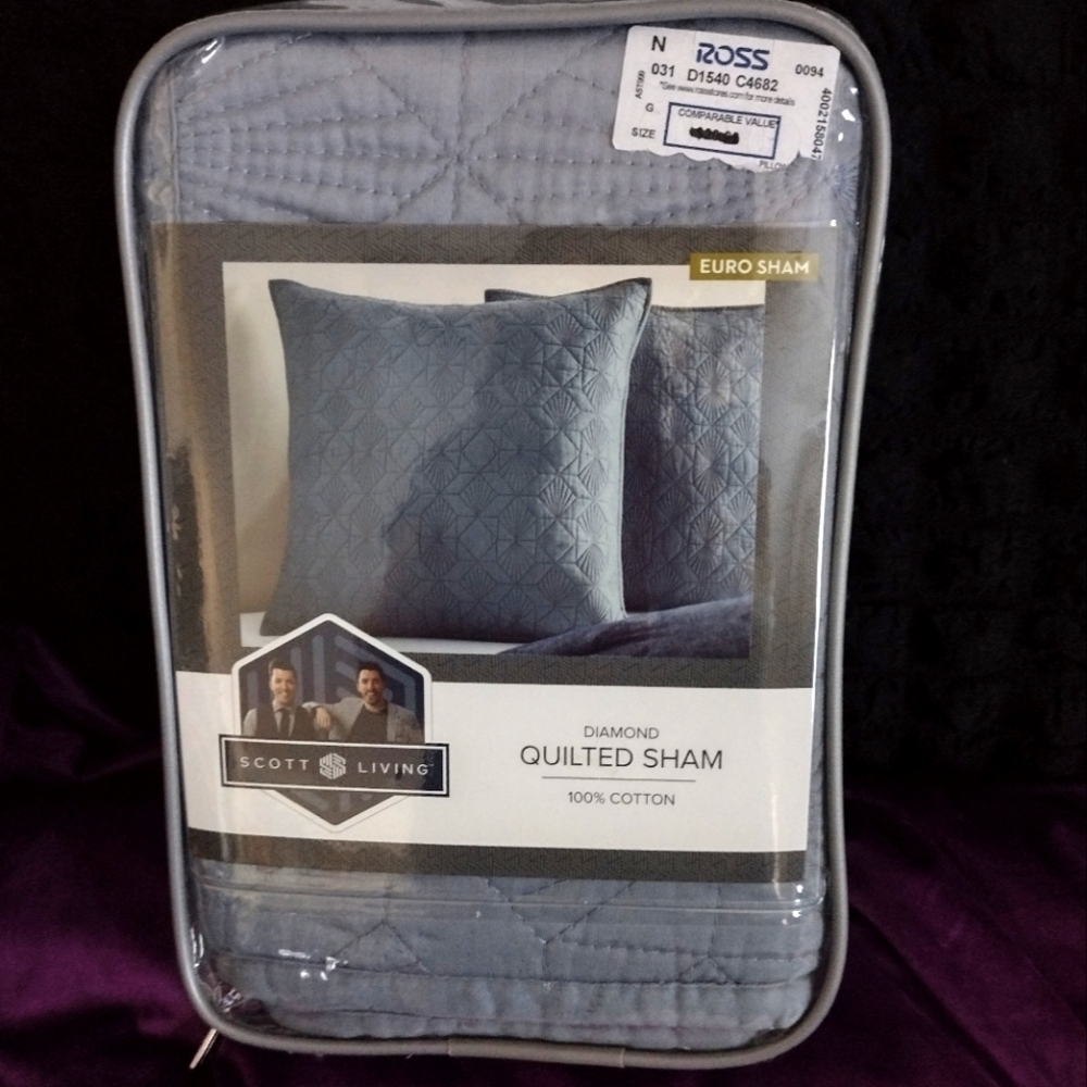 Scott Living quilted euro sham Gray